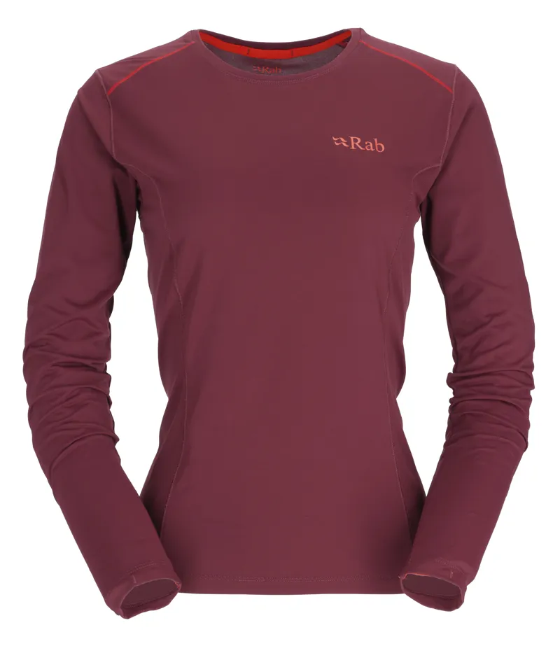 Rab Force Long Sleeve Women's T-shirt in Deep Heather-1